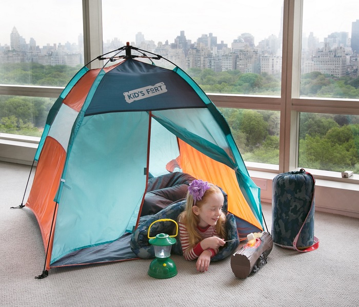 Trump Kids amenity: Kid's fort with child inside